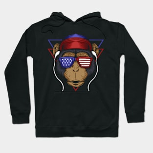 Monkey face usa flag t-shirt T-Shirt Hoodie